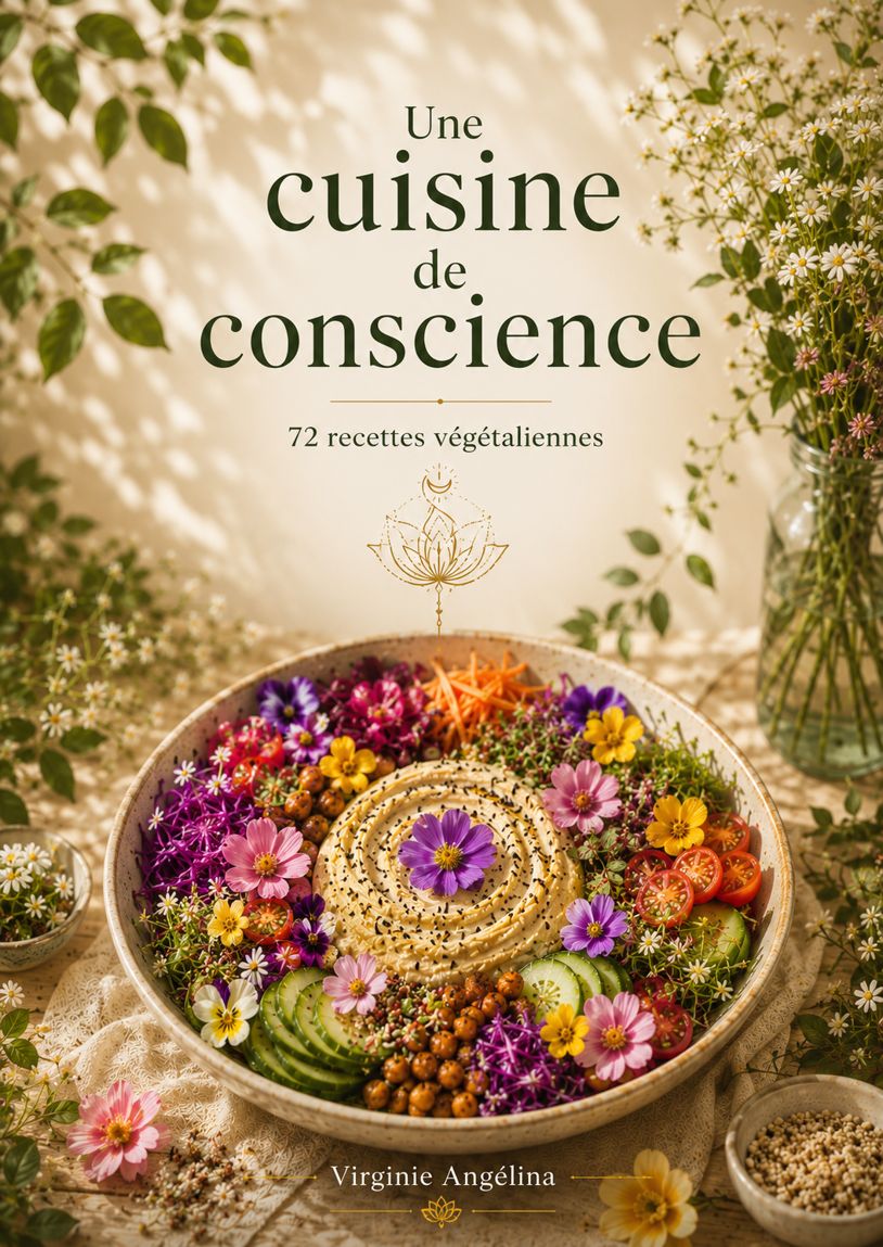 Couverture du livre Une cuisine de conscience — 72 recettes végétaliennes, de Virginie Angélina